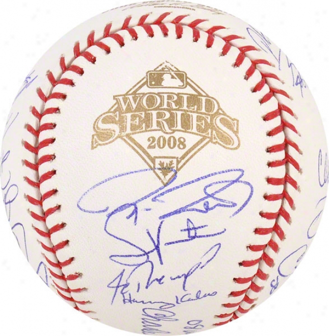 Philadelphia Phillies Autographed Baseball  Details: Team Signed, 2008 World Series