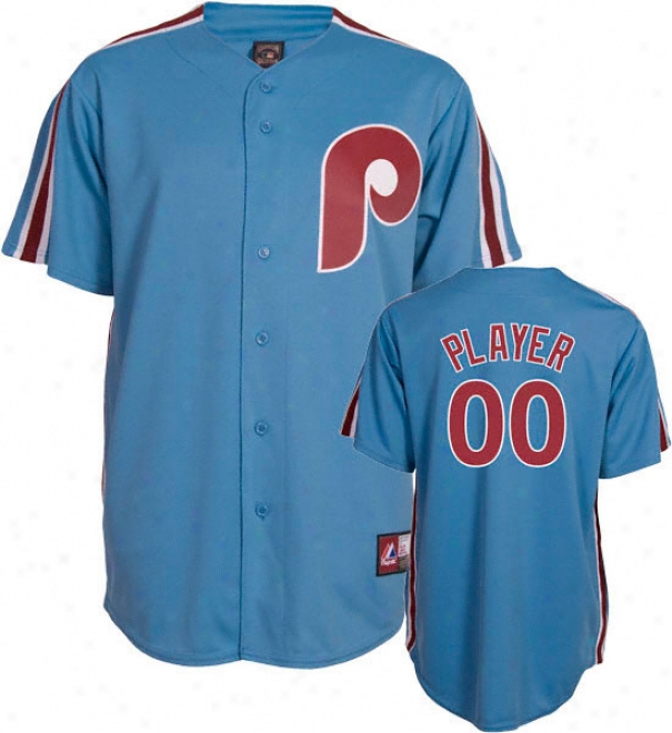 Philadelphia Phillies Cooperstown Columbia Blue -any Gamester- Replica Jersey