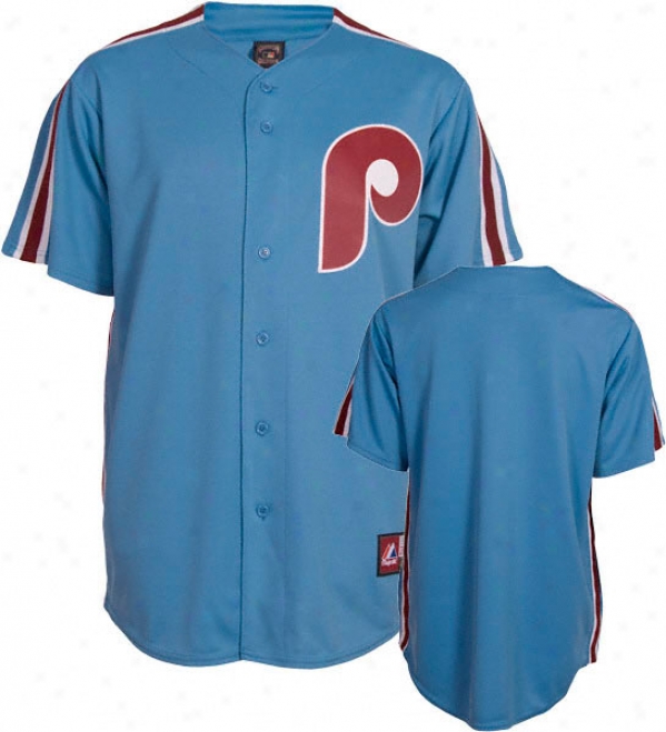 Philadelphia Phillies Cooperstown Columbia Blue Replica Jersey