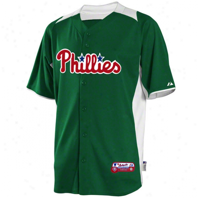 Philadelphia Phillies Jersey: Authentic Kelly Green On-field Batting Practice Jersey