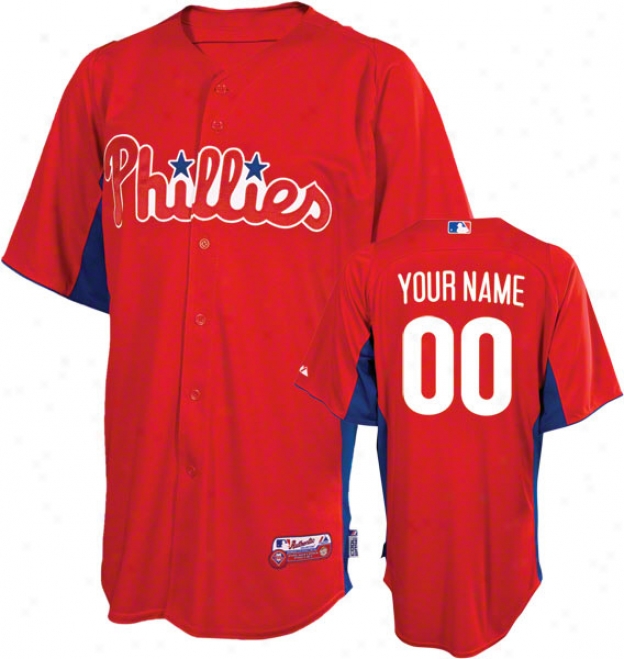 Philadelphia Phillies Jersey: Personallzed Authentic Scarlet On-field Batting Practice Jersey