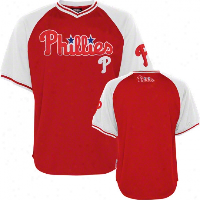 Philadelphia Phillies Jersey: Stitches Red V-neck Jersey