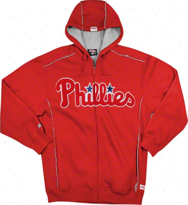 Philadelphia Phillies Red Grand Slam Full-zip Sherpa Lined Thermal Hooded Jacket