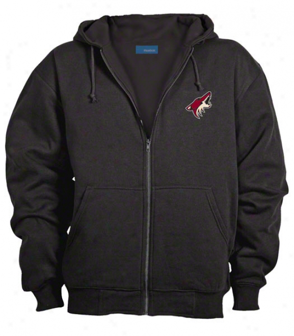 Phoenix Coyotes Jackey: Black Reebok Hooded Craftsman Jacket