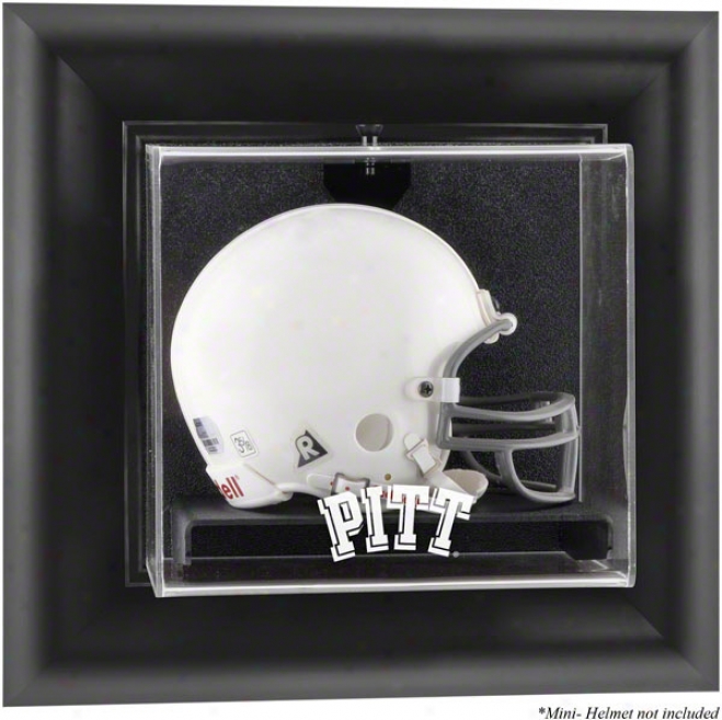 Pittsburgh Panthers Framed Wall Mounted Logo Mini Helmet Display Cade