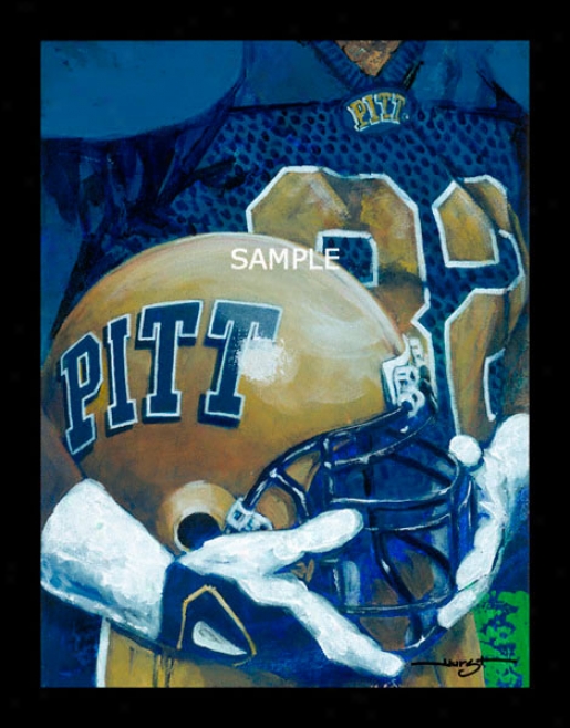 Pittsburgh Panthers - &quotu Of P Helmet Series&quot - Oversized - Framed Giclee