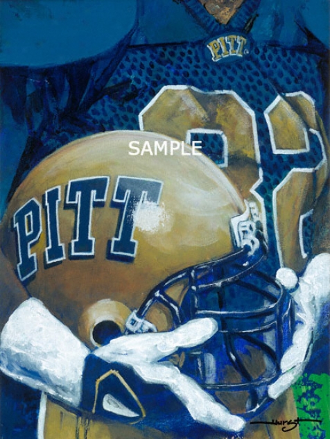 Pittsburgh Panthers - &quotu Of P Helmet Series&quot - Oversized - Unframed Giclee