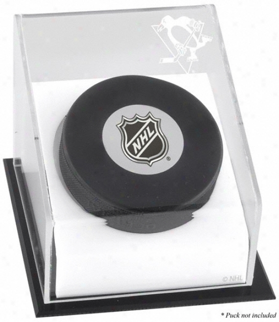 Pittsburgh Penguins Hockey Puck Logo Display Case