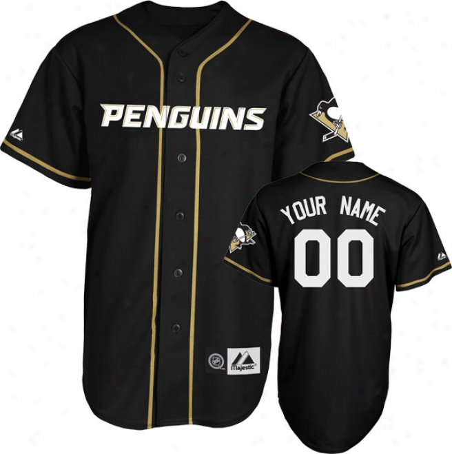 Pittsburgh Penguins Jersey: Black Customizable Nhl Replica Baseball Jersey