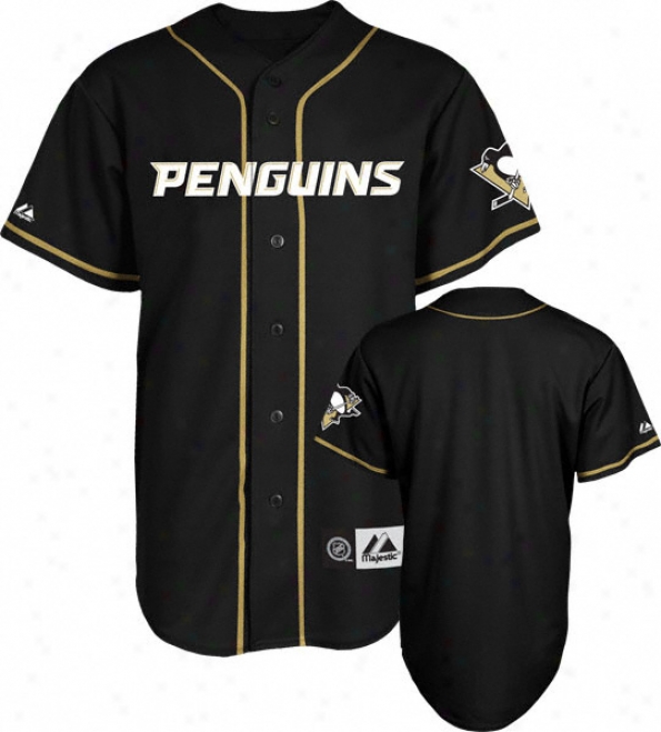 Pittsburgh Penguins Jersey: Black Nhl Autograph copy Baseball Jersey