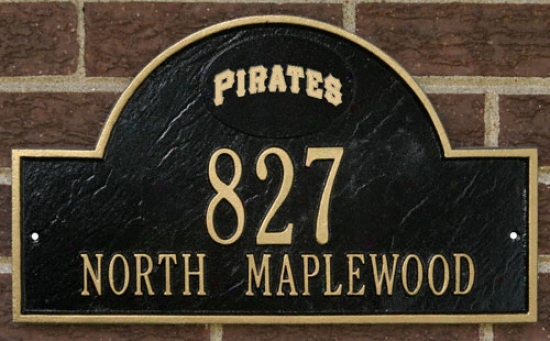 Pittsburgh Pirates Black And Gold Personalized Address Walp Plaque