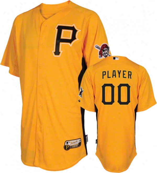 Pittsburgh Pirates Jersey: Any Player Authentic Gold On-field Batting Practice Jersey With Pirate Head Patch