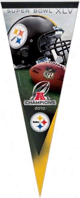 Pittsburgh Steelers 2010 Afc Conference Champions 12x30 Premium Pennant