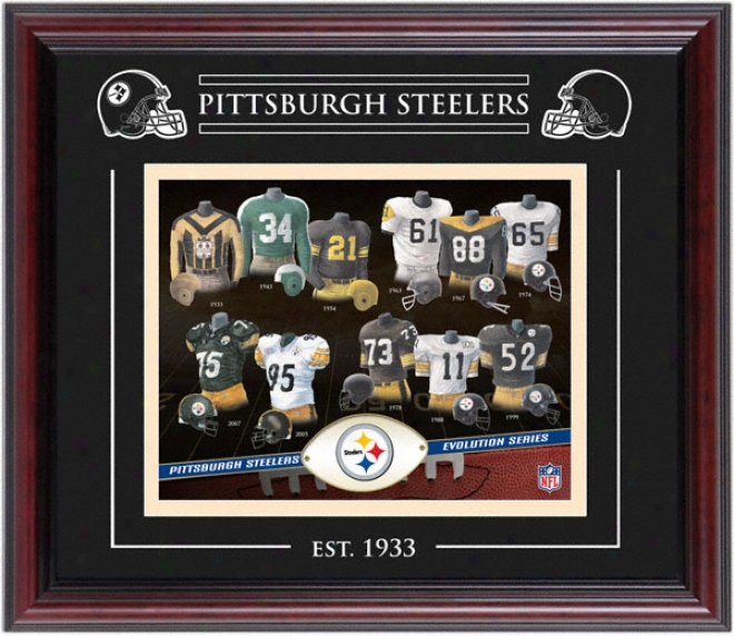 Pittsburgh Steelers - Evolution - Framed 8x10 Collage Wiyh Laser Etching