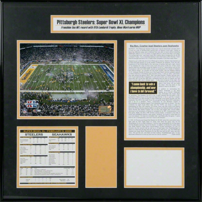 Pittsburgh Steelers - Ford Field Celebration - SuperB owl Xl Ticket Frame