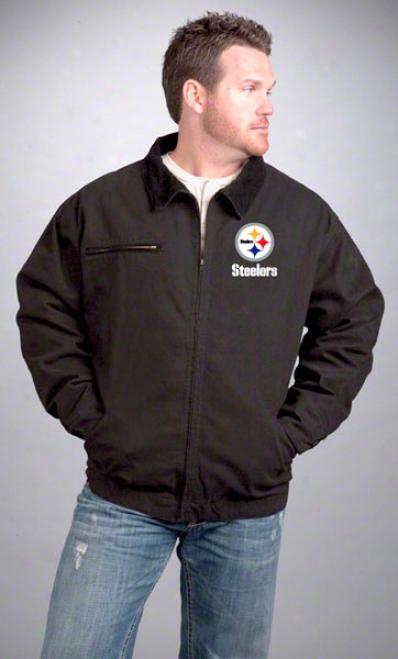 Pittsburgh Steeelers Jacket: Black Reebok Tradesman Jacket