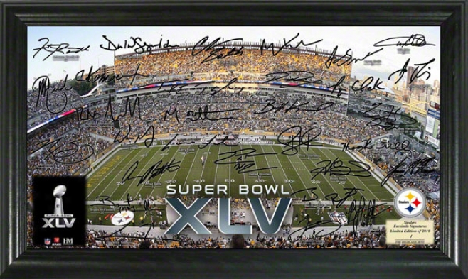 Pittsburgh Steelers Super Bkwl Xlv Signature Gridiron Photo