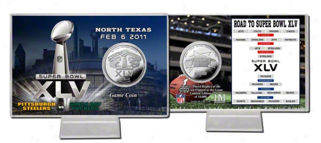 Pittsburgh Steelers Vs. Green Bay Packers Super Bowl Xlv Silver Coin Card