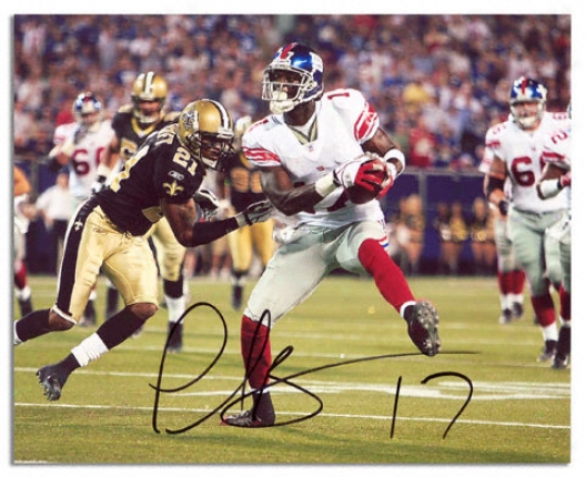 Plaxico Burress Autographed Photograph  Details: New York Giants, Horizontal Print, 8x10