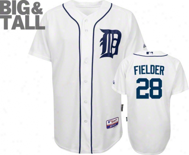 Prince Fielder Jersey: Detroit Tigers #28 Big & Tall Home Pale Trustworthy Cool Base␞ On-field Jersey