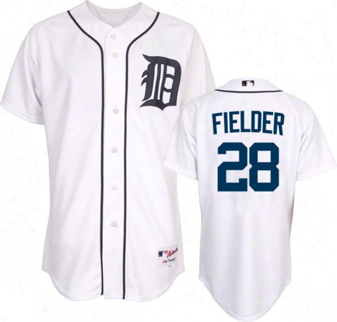 Prince Fielder Jersey: Detroit Tigers #28 Home Whie Authentic Jersey