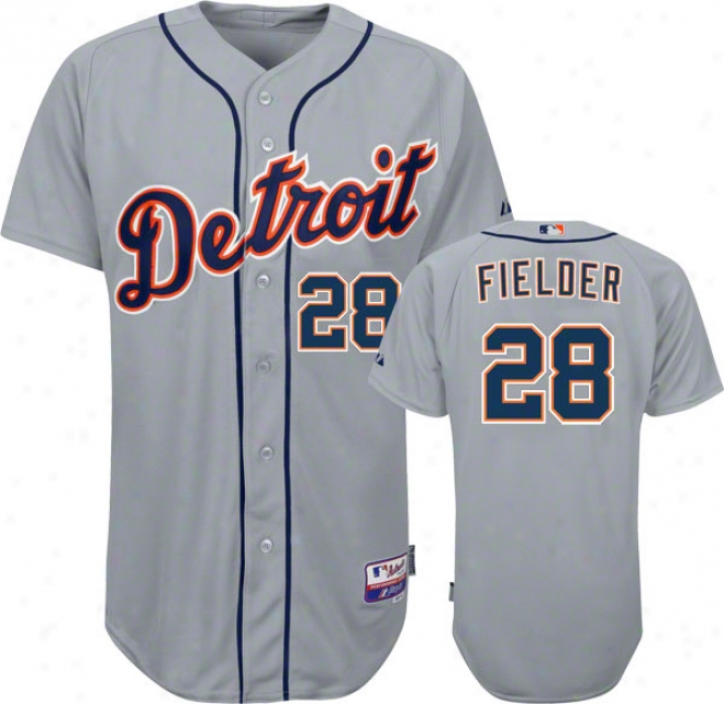 Sovereign Fielder Jersey: Detroit Tigerrs #28 Road Grey Authentic Cool Base␞ On-field Jersey