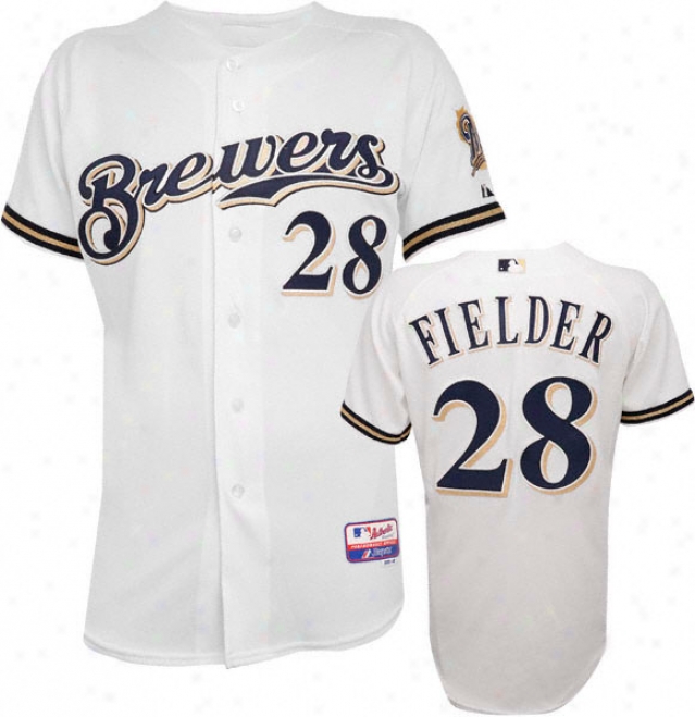 Prince Fielder Majestic Home Authentic Onfield Allay Base Milwaukee Brewer Jersey