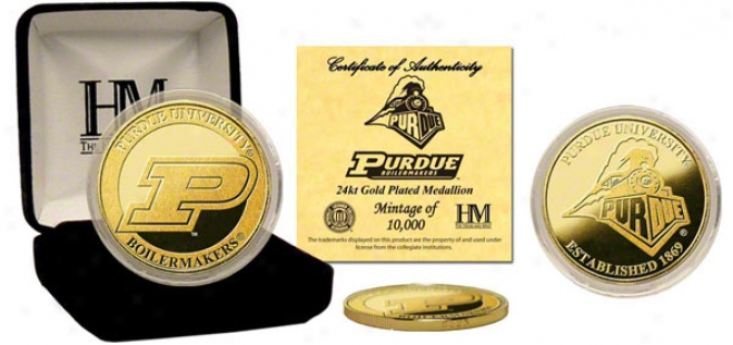 Purdue Boilermakers 24kt Gold Coin