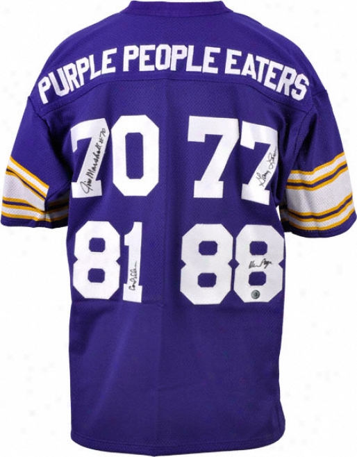 Purple People Eaters Minnesota Vikings Custom With 4 Signatures