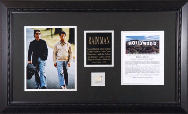 Rain Man - Tom Cruise And Dustin Hoffman - Framed 8x10 Photograph With Piece Of Hollywood Sign