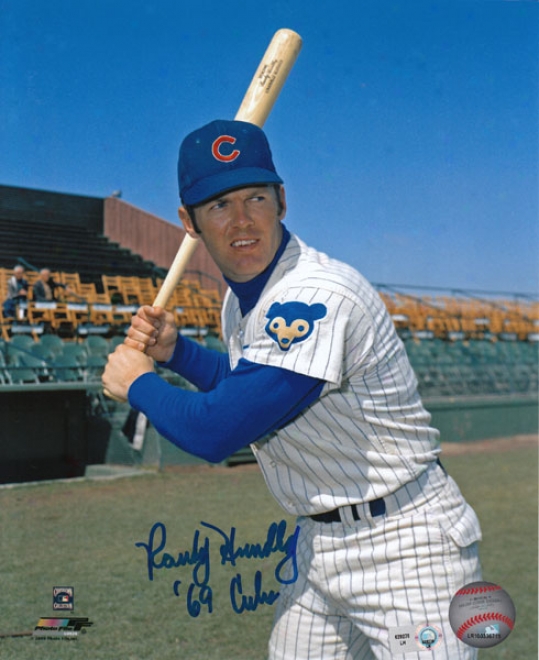 Randy Hundley Chicago Cubs Autographed 8x10 Photograph With '69 Cubs Inscription