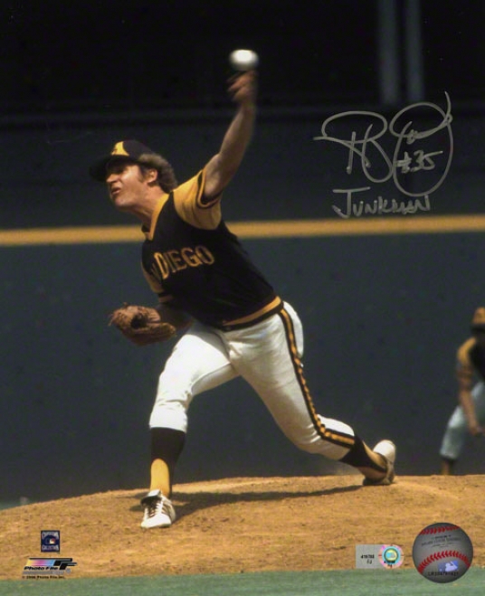 Randy Jones Autographed Photograph  Details: San Diego Padres, 8x10, Junkman Inscription