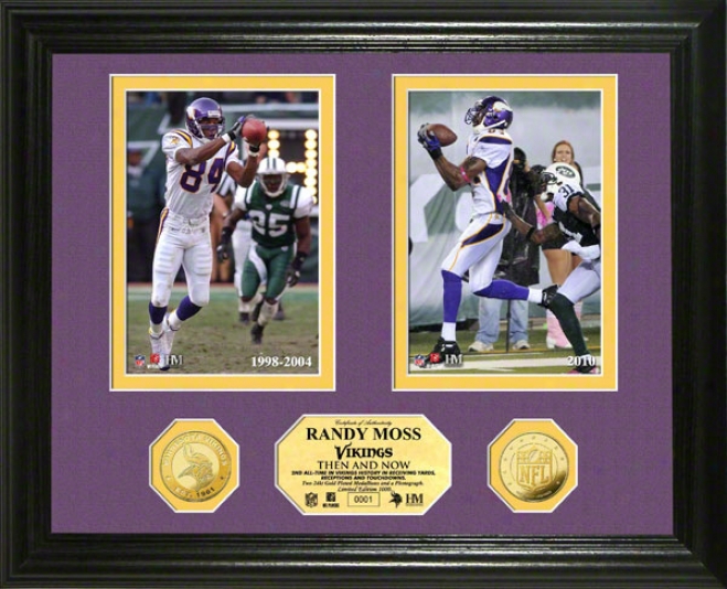 Randy Moss Then & Now 24kt Gold Coin Photo Mint