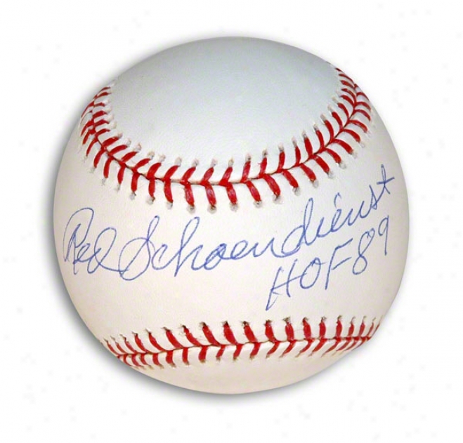 Red Schoendinrst Autographed Baseball Inscribed &quothof 89&quot