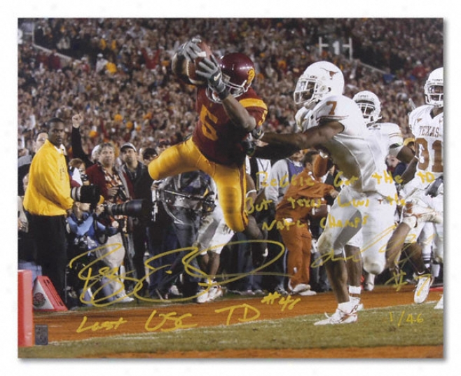 Reggie Bush And Michael Huff - National Championship Dual Autographed 16x20 Photograph With 2 Inscriptions