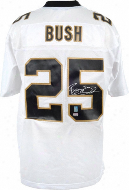 Reggie Bush Autographed Jersey  Details: New Orleans Saints, White, Reeobk