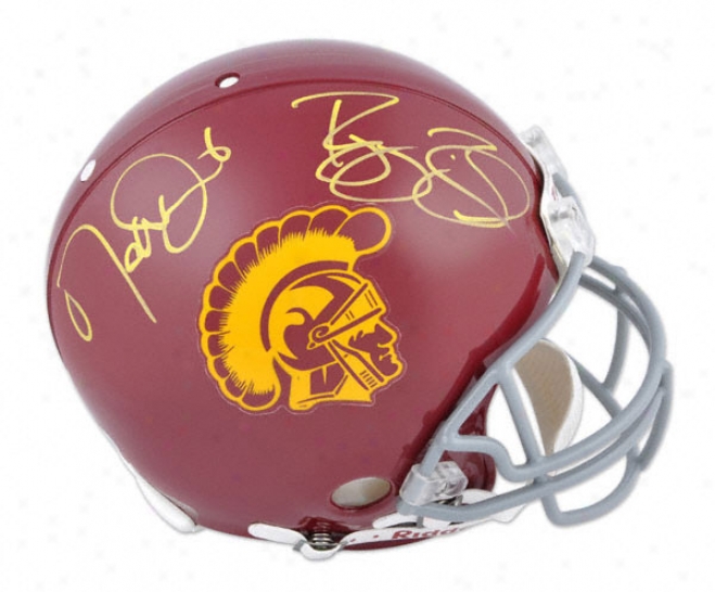 Reggie Bush & Matt Leinart Autographed Pro-line Helmet  Details: Usc Trojans, Authentic Riddell Helmet