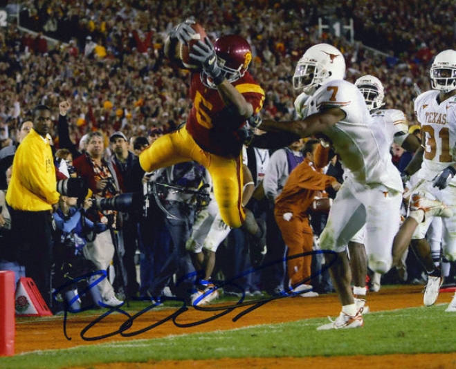 Reggie Bush Usc Trojans - Dive Intl End Zone Vs. Texas - 8x10 Autographed Photograph