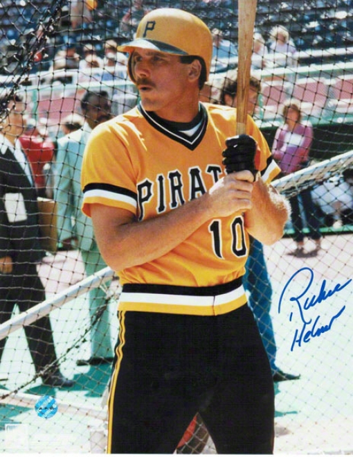 Richie Hebner Pittsburgh Pirates Autographed 8x10 Photo In The Battong Cage