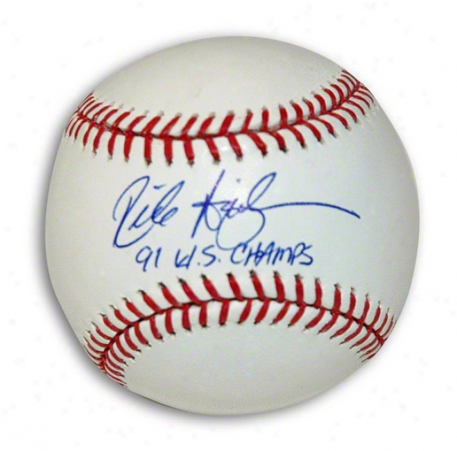 Stack Aguilera Autographed Mlb Baseball Inscribed 91 Ws Champs