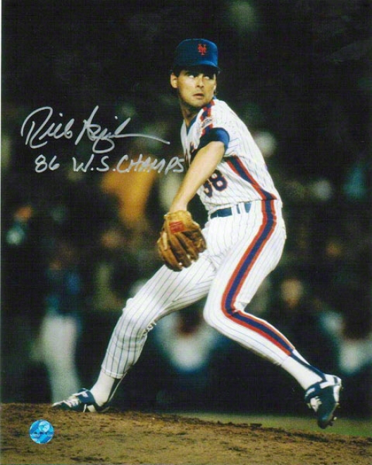 Stack Aguilera Autographed New York Mets 8x10 Photo Incsribed &quot86 Ws Champs&quot