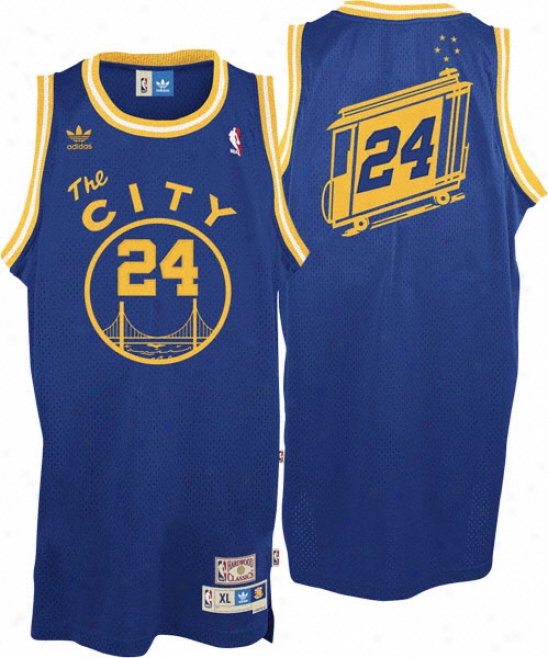 Rick Barry Jersey: Adidas Blue Throwbcak Swingman #24 Bright State Warriors Jersey