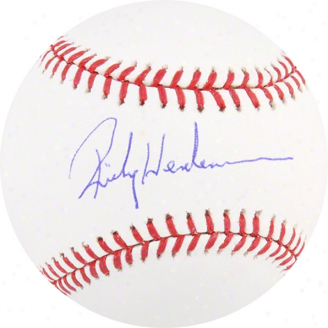 Ridkey Henderson Autographed Baseball