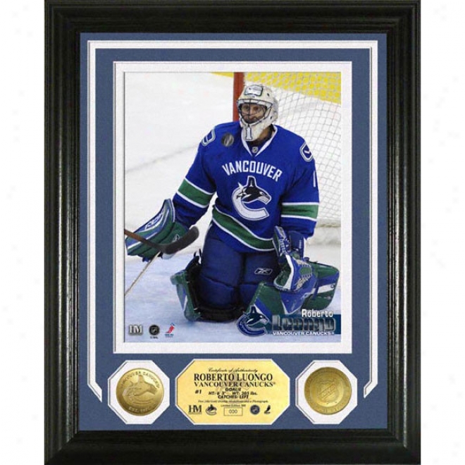 Roberto Luongo Vancouver Canucks Photomint With Gold Coins