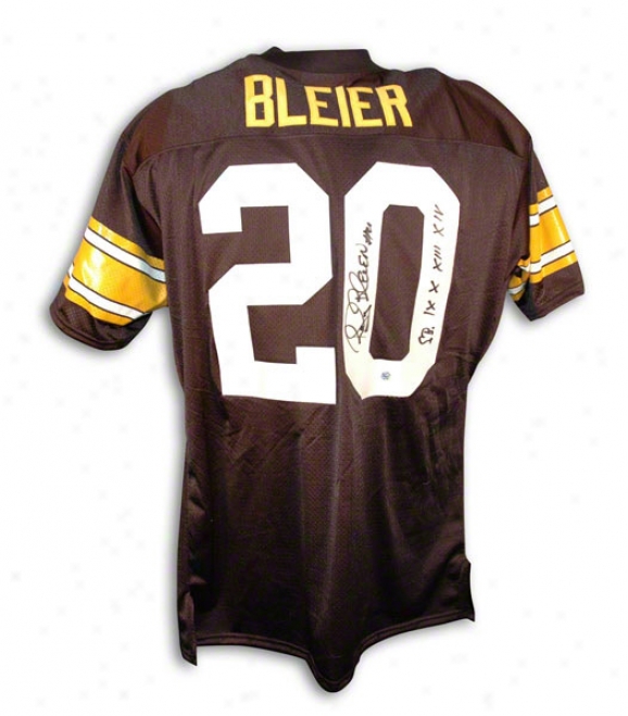 Rocky Bleier Autographed Pittdburgh Steelers Black Throwback Jersey Inscribed &quotsb Ix X Xiii Xiv&quot