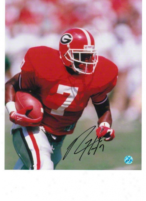 Rodney Hampton Georgia Bulldogs Autographed 8x10 Photo Running