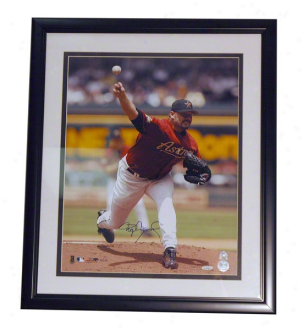 Roger Clemens Autographed Houston Astros Autographed Framed And Matted 16x20 Photo