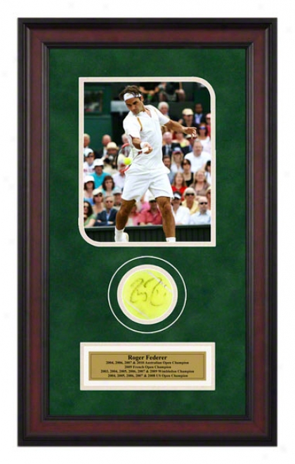 Roger Federer 2007 WimbledonM atch Framed Autographed Tennis Ball In the opinion of Photo