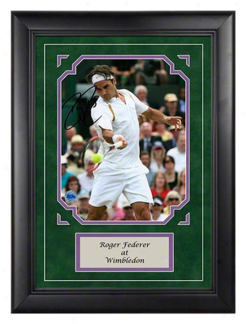 Roger Federer Wimbledon Autographed Framed Photograph