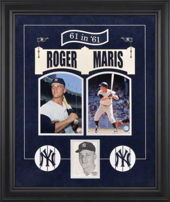 Roger Maris New York Yankees Framed Autographed Cut Piece